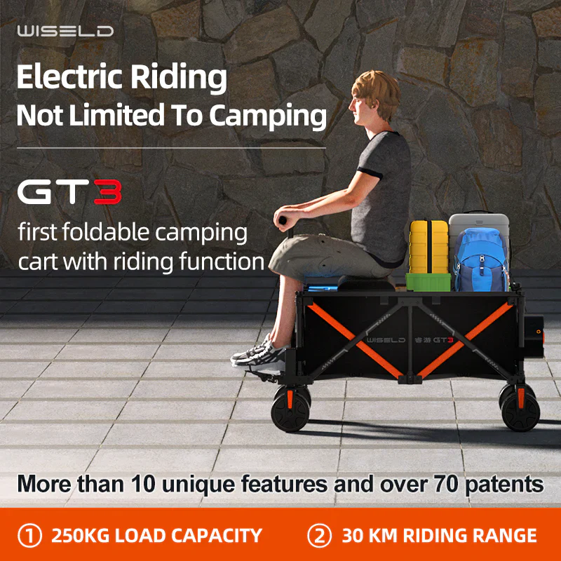 Portable Electric Riding Wagon Foldable Camping Cart