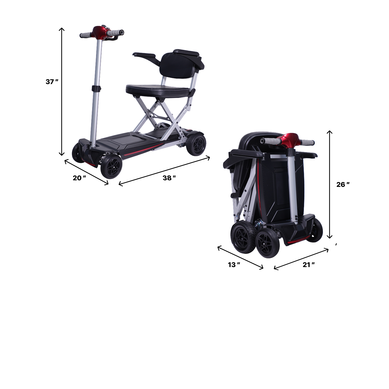 Lightweight Compact Foldable Mobility Scooter - Standard Range